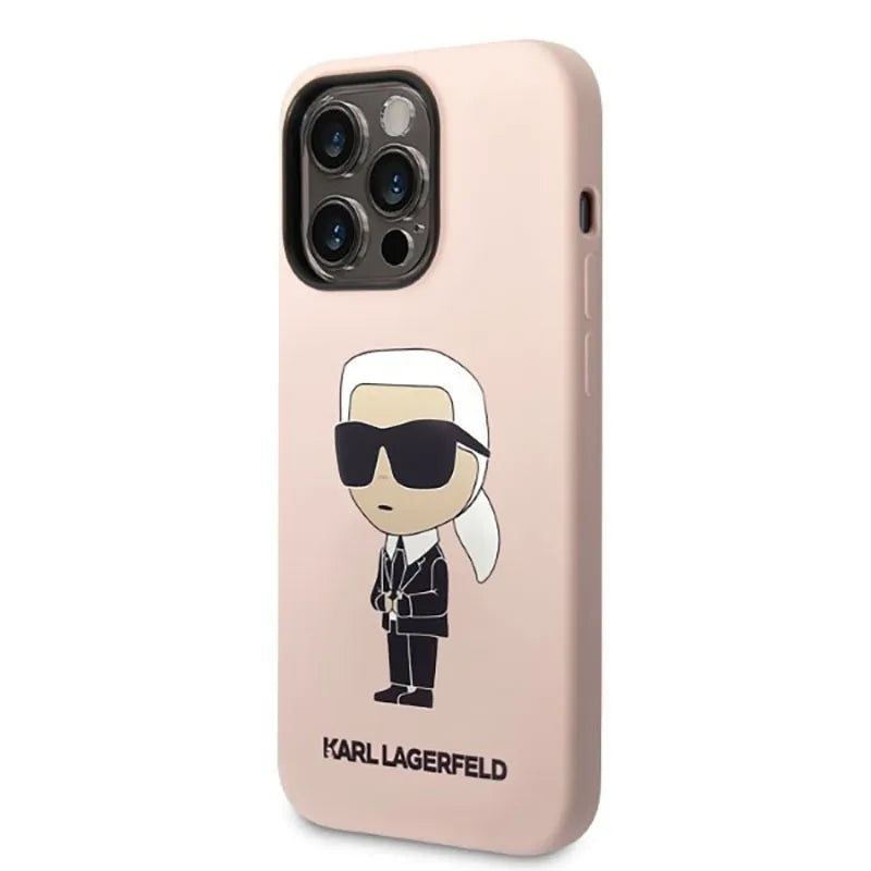 Karl Lagerfeld Silicone NFT Ikonik MagSafe – dėklas iPhone 14 Pro (rožinis)