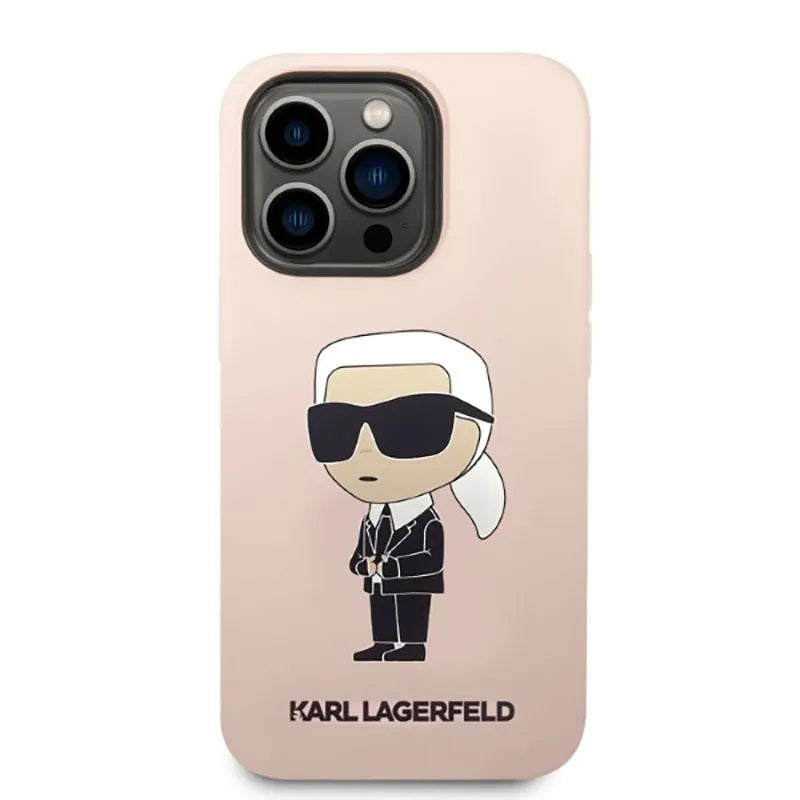 Karl Lagerfeld Silicone NFT Ikonik MagSafe – dėklas iPhone 14 Pro (rožinis)