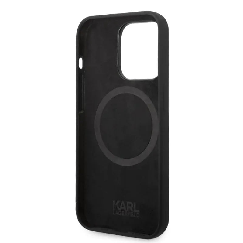 Karl Lagerfeld Silicone NFT Ikonik MagSafe - Dėklas, skirtas iPhone 14 Pro (juodas)