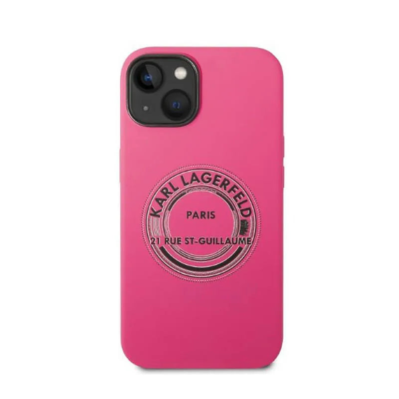 Karl Lagerfeld Silicone RSG – dėklas, skirtas iPhone 14 Plus (rožinė)