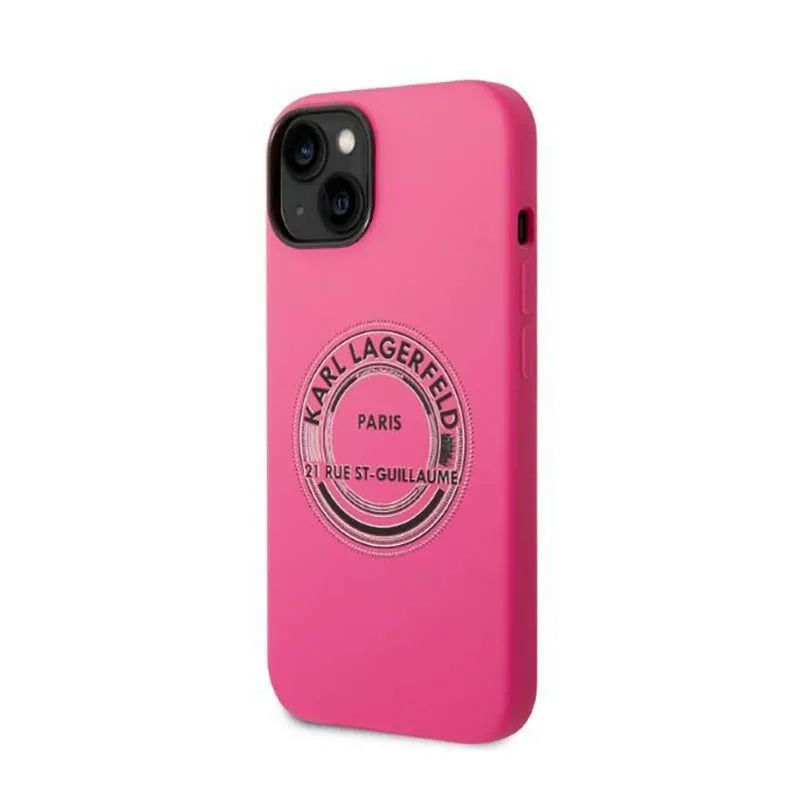 Karl Lagerfeld Silicone RSG – dėklas, skirtas iPhone 14 Plus (rožinė)
