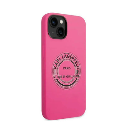 Karl Lagerfeld Silicone RSG – dėklas, skirtas iPhone 14 Plus (rožinė)