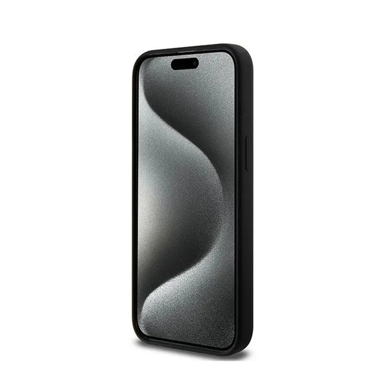 Karl Lagerfeld Silikoninė „Choupette Head MagSafe“ - iPhone 15 Pro dėklas (juodas)