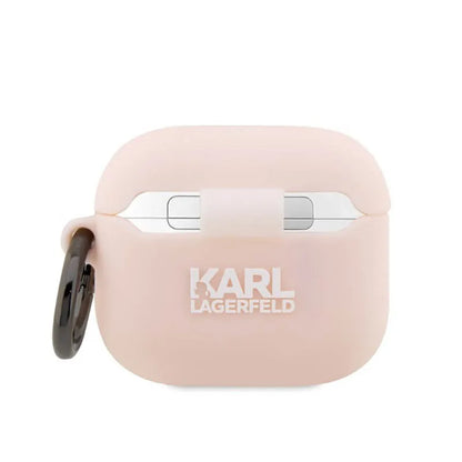 Karl Lagerfeld silikoninis „AirPods 3“ dėklas – NFT Karl Head 3D (rožinis)