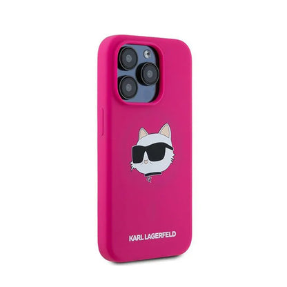 Karl Lagerfeld Silikoninis Choupette galvos MagSafe – „iPhone 15 Pro Max“ dėklas (rožinis)