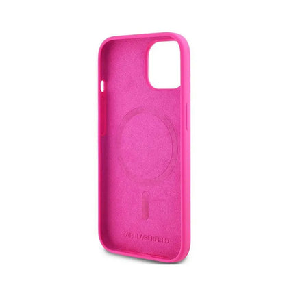 Karl Lagerfeld Silikoninis Choupette Head MagSafe - iPhone 15 Plus / 14 Plus dėklas (rožinis)