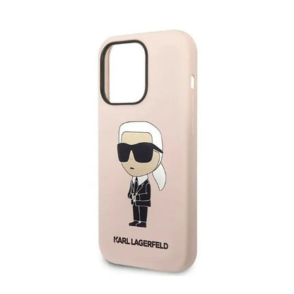 Karl Lagerfeld silikoninis dėklas NFT Ikonik – skirtas „iPhone 14 Pro“ (rožinis)