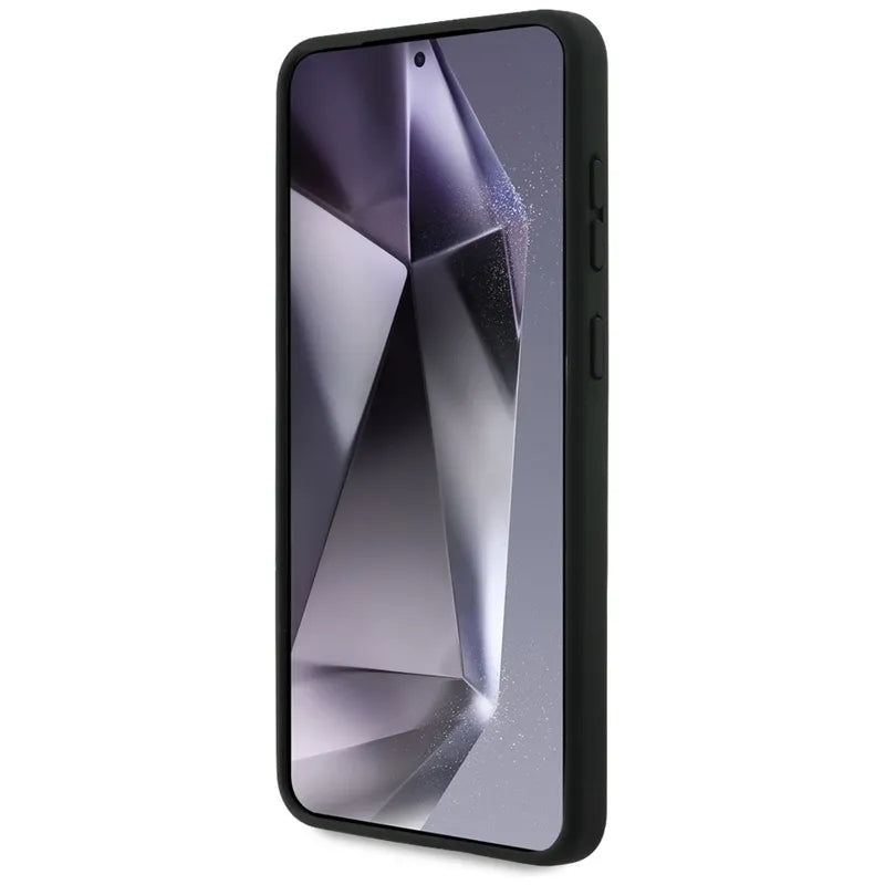 Karl Lagerfeld Silikoninis Dėklas su Dvigubomis Galvutėmis ir Apskritimu MagSafe – Samsung Galaxy S25 Edge (juodas)