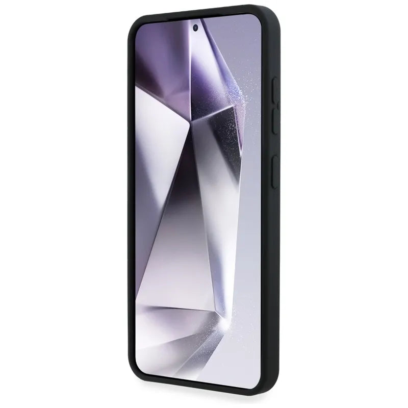 Karl Lagerfeld Silikoninis dvigubos galvutės ir apskritimo „MagSafe“ – dėklas, skirtas „Samsung Galaxy S25“ (juodas)