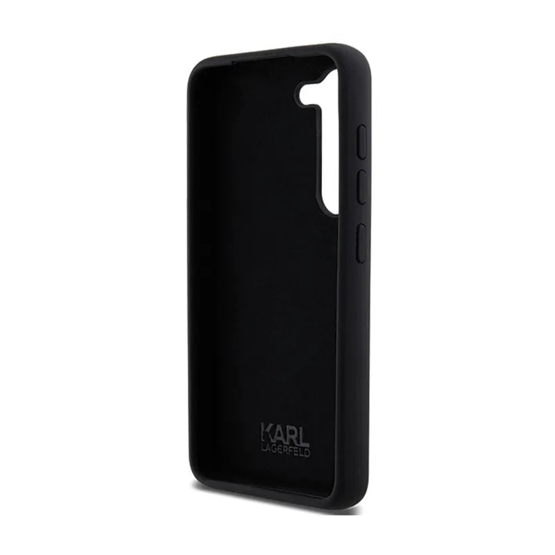 Karl Lagerfeld Silikoninis Ikonik Metalinis Kaištis – Dėklas Samsung Galaxy S24+ (juodas)