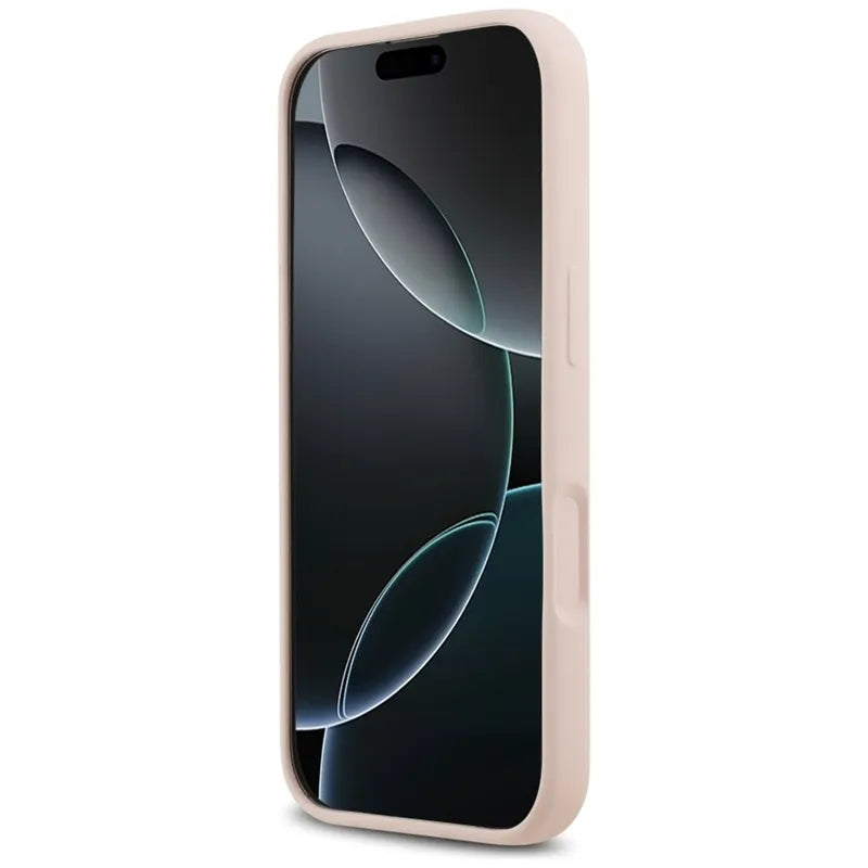 Karl Lagerfeld Silikoninis Karl & Choupette žiedas MagSafe - Dėklas iPhone 17 (rožinis)