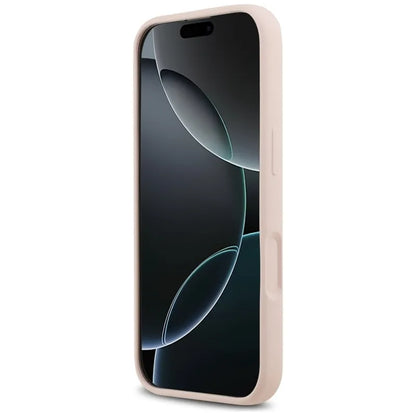 Karl Lagerfeld Silikoninis Karl & Choupette žiedas MagSafe - Dėklas iPhone 17 (rožinis)