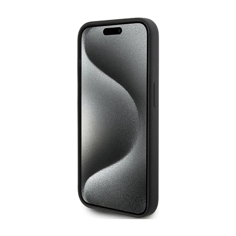 Karl Lagerfeld Silikoninis Karl Script – „iPhone 15 Pro“ dėklas (Juodas)