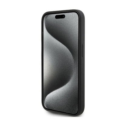 Karl Lagerfeld Silikoninis Karl Script – „iPhone 15 Pro“ dėklas (Juodas)