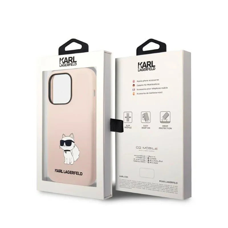 Karl Lagerfeld Silikoninis NFT Choupette - dėklas, skirtas iPhone 14 Pro Max (rožinis)