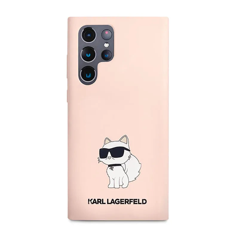 Karl Lagerfeld silikoninis NFT Choupette – dėklas, skirtas Samsung Galaxy S23 Ultra (rožinis)