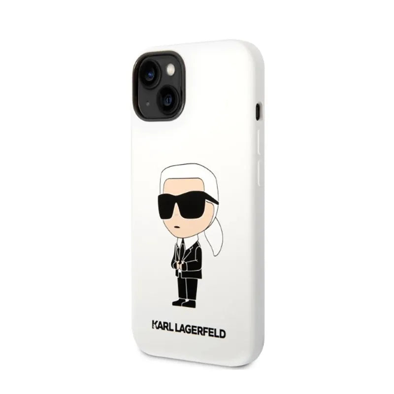 Karl Lagerfeld Silikoninis NFT Ikonik – dėklas skirtas iPhone 14 Plus (baltas)