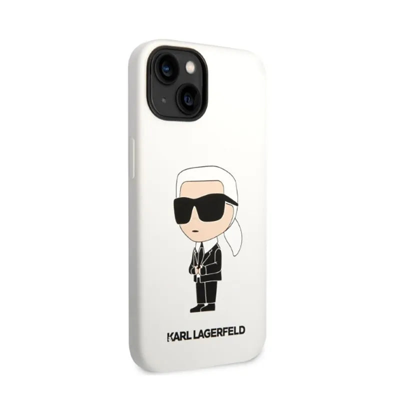 Karl Lagerfeld Silikoninis NFT Ikonik – dėklas skirtas iPhone 14 Plus (baltas)