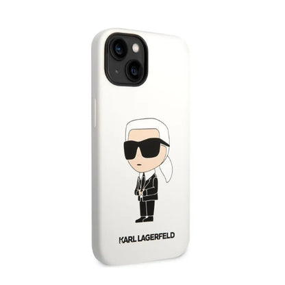 Karl Lagerfeld Silikoninis NFT Ikonik – dėklas skirtas iPhone 14 Plus (baltas)