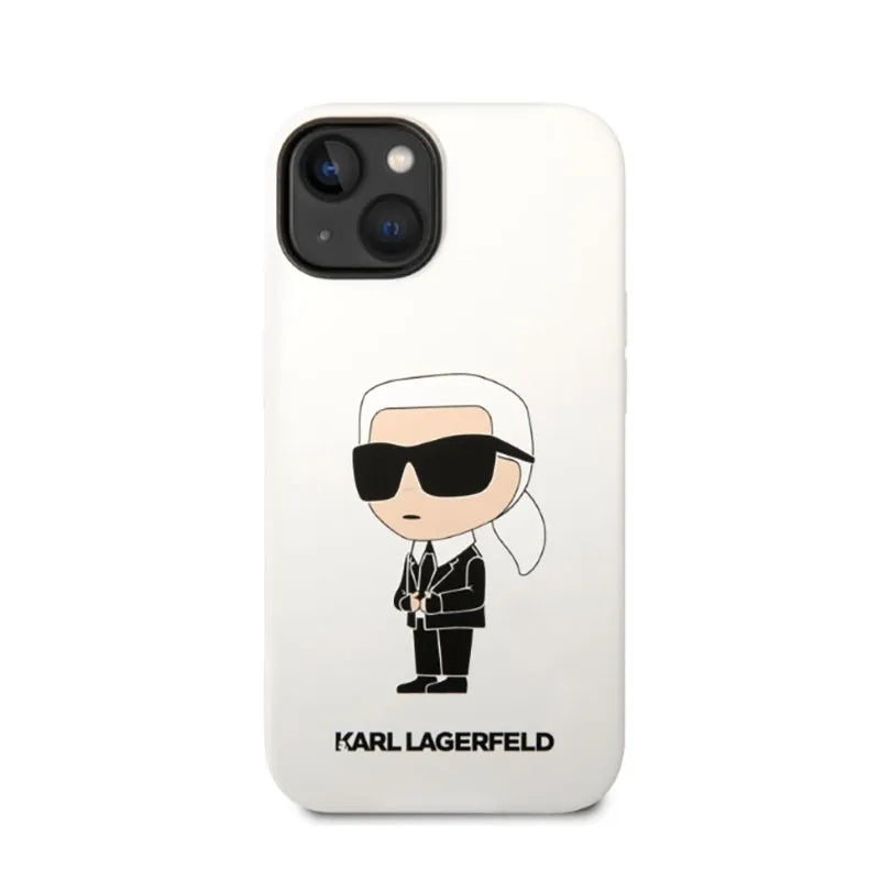 Karl Lagerfeld Silikoninis NFT Ikonik – dėklas skirtas iPhone 14 Plus (baltas)