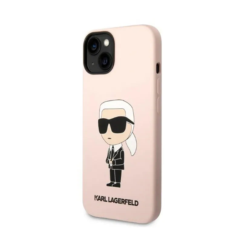 Karl Lagerfeld silikoninis NFT Ikonik - dėklas, skirtas „iPhone 14 Plus“ (rožinės spalvos)
