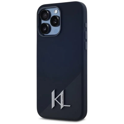 Karl Lagerfeld silikoninis „Shadow Metal Initial MagSafe“ – dėklas, skirtas „iPhone 15 Pro Max“ (juodas)