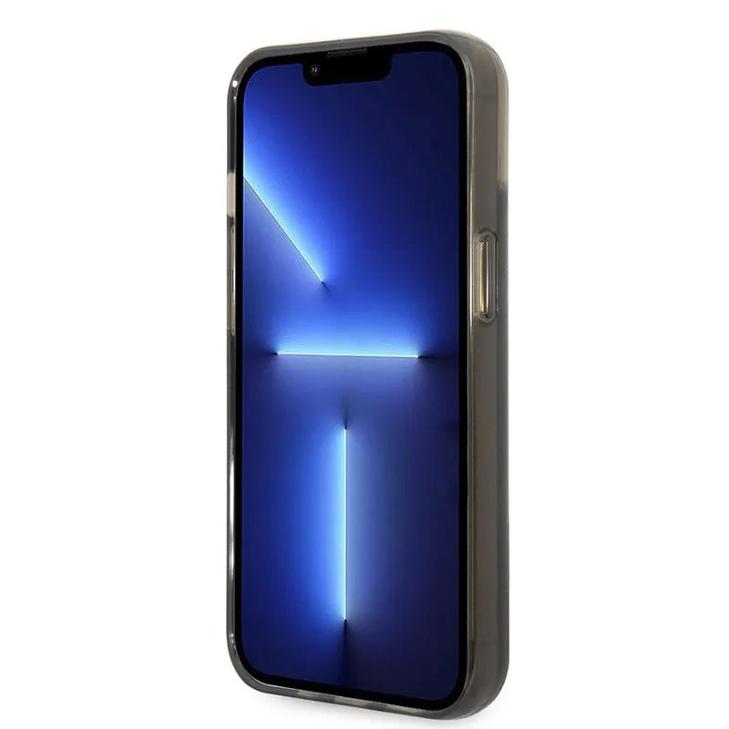 Karl Lagerfeld skaidrus dėklas su blizgučiais ir pailgintu logotipu – dėklas, skirtas „iPhone 14 Plus“ (juodas)