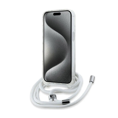 Karl Lagerfeld Skaidrus MagSafe per petį dėklas su IML Karl galva, skirtas iPhone 15 / 14 / 13