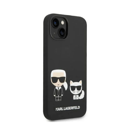 Karl Lagerfeld skystas silikonas Karl & Choupette MagSafe – dėklas, skirtas „iPhone 14 Plus“ (juodas)