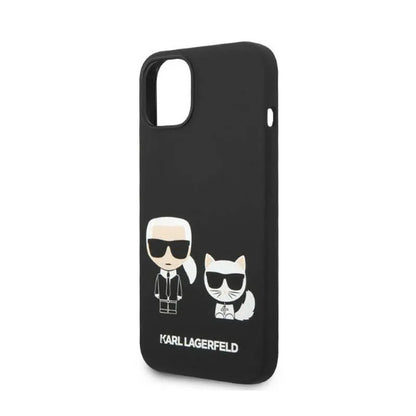 Karl Lagerfeld skystas silikonas Karl & Choupette MagSafe – dėklas, skirtas „iPhone 14 Plus“ (juodas)