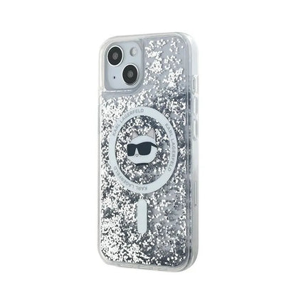 Karl Lagerfeld Skysti blizgučiai Choupette Galva MagSafe – iPhone 13 Dėklas (Skaidrus)