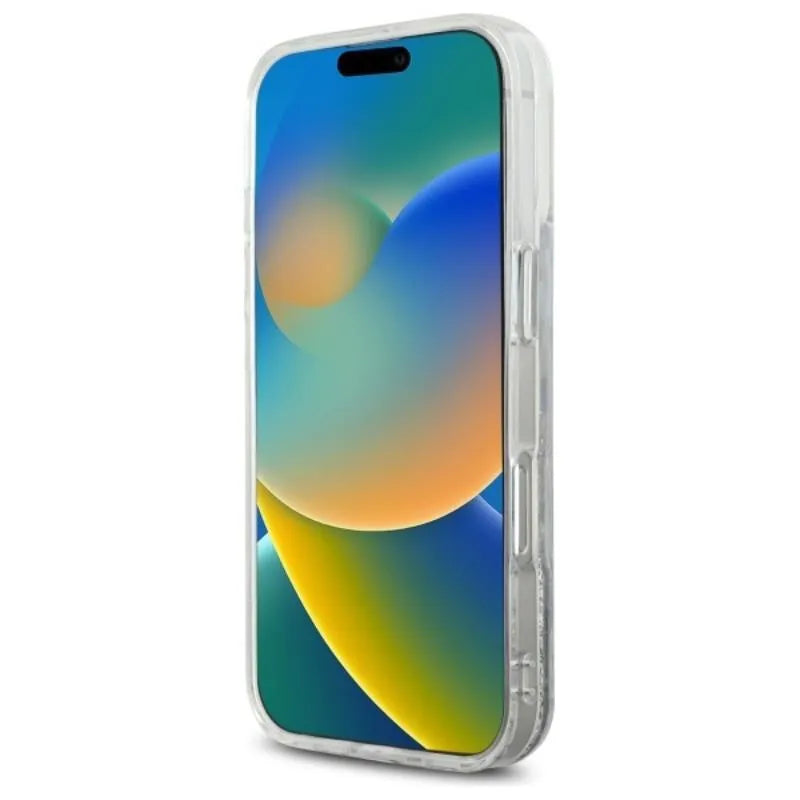 Karl Lagerfeld skystų blizgučių dėklas su Choupette galva MagSafe – iPhone 16 Pro Max (skaidrus)