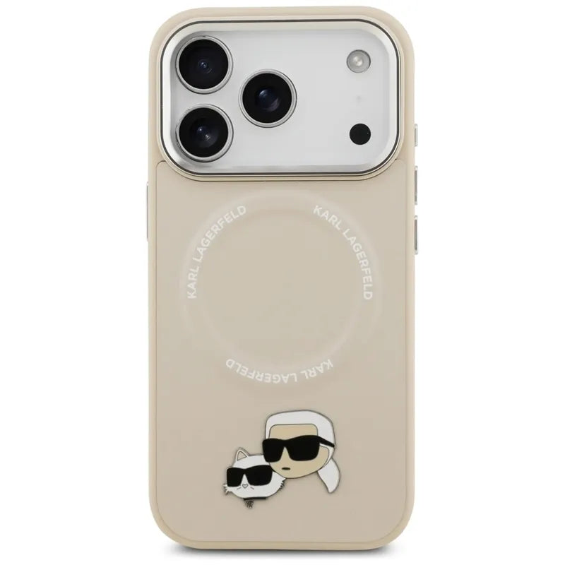 Karl Lagerfeld Smeigtukai Karl & Choupette MagSafe - Dėklas iPhone 17 Pro (smėlio spalvos)