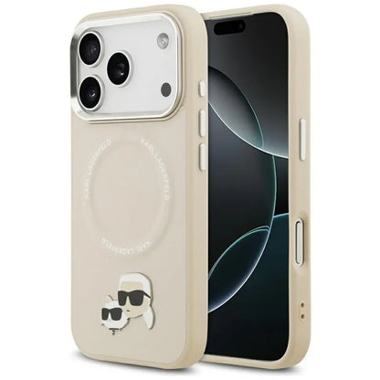 Karl Lagerfeld Smeigtukai Karl & Choupette MagSafe - Dėklas iPhone 17 Pro (smėlio spalvos)