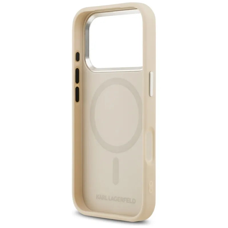 Karl Lagerfeld Smeigtukai Karl & Choupette MagSafe - Dėklas iPhone 17 Pro (smėlio spalvos)