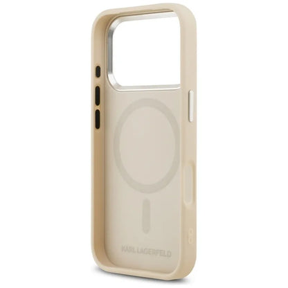 Karl Lagerfeld Smeigtukai Karl & Choupette MagSafe - Dėklas iPhone 17 Pro (smėlio spalvos)