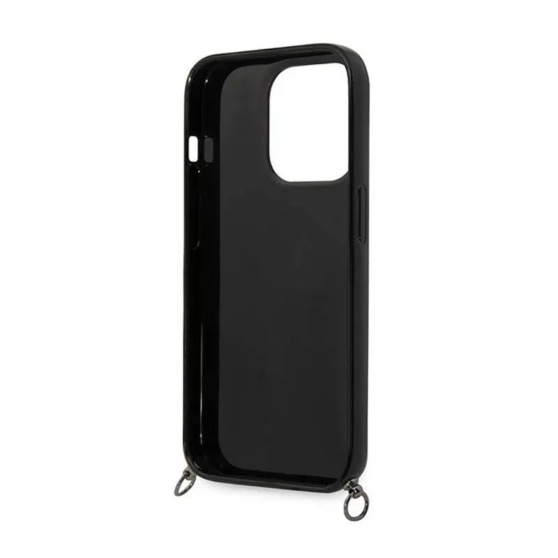 Karl Lagerfeld spalvotų juostelių dirželis – dėklas iPhone 14 Pro Max (rožinis)