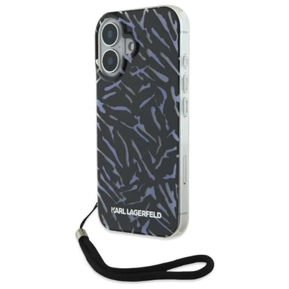 Karl Lagerfeld Zebra su virve - dėklas skirtas iPhone 16 (violetinis)