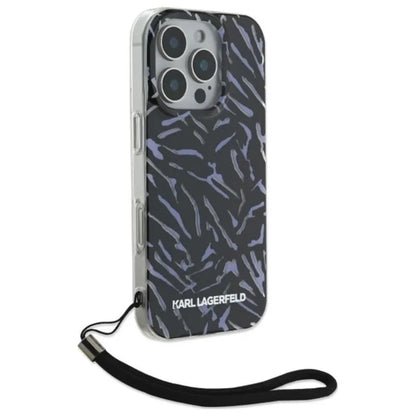 Karl Lagerfeld Zebra su virvele - dėklas iPhone 16 Pro (violetinė)