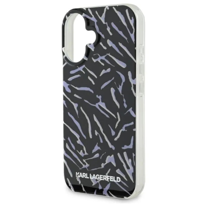 Karl Lagerfeld Zebra With Cord – dėklas, skirtas iPhone 16 Plus (violetinis)
