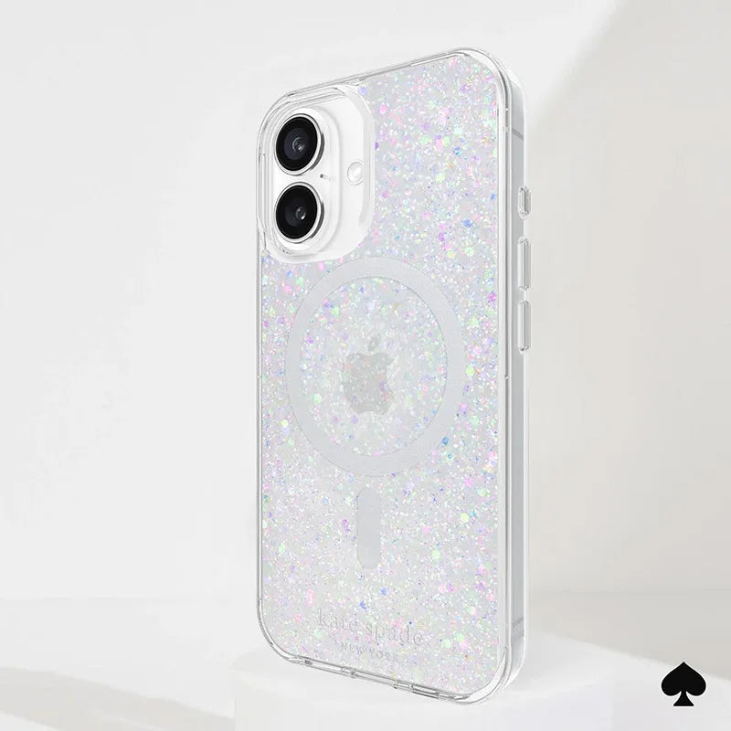 Kate Spade New York Apsauginis dėklas suderinamas su MagSafe – skirtas iPhone 16 (Stambūs blizgučiai)