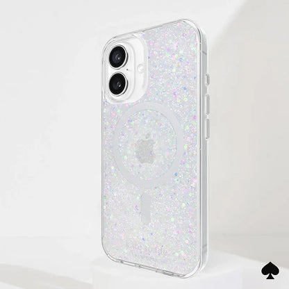 Kate Spade New York Apsauginis dėklas suderinamas su MagSafe – skirtas iPhone 16 (Stambūs blizgučiai)
