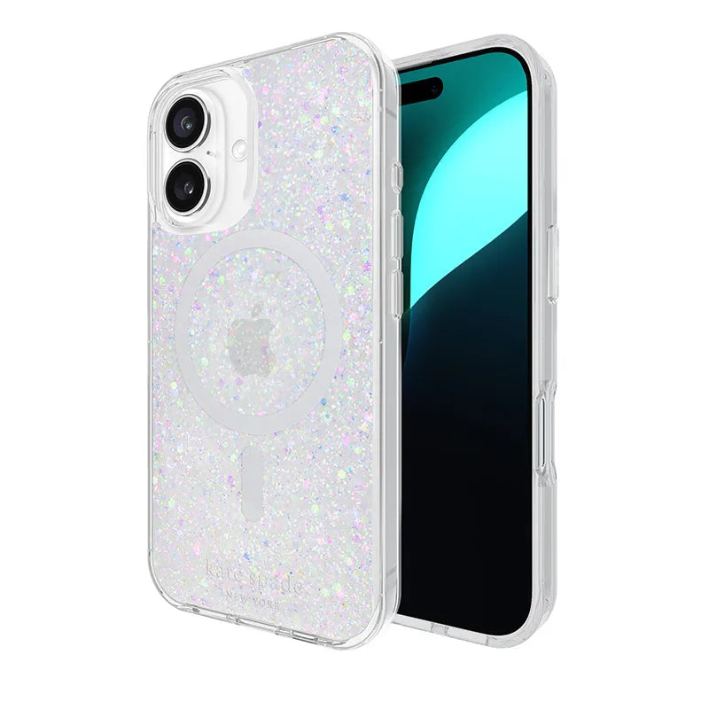 Kate Spade New York Apsauginis dėklas suderinamas su MagSafe – skirtas iPhone 16 (Stambūs blizgučiai)