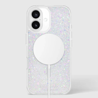 Kate Spade New York Apsauginis dėklas suderinamas su MagSafe – skirtas iPhone 16 (Stambūs blizgučiai)