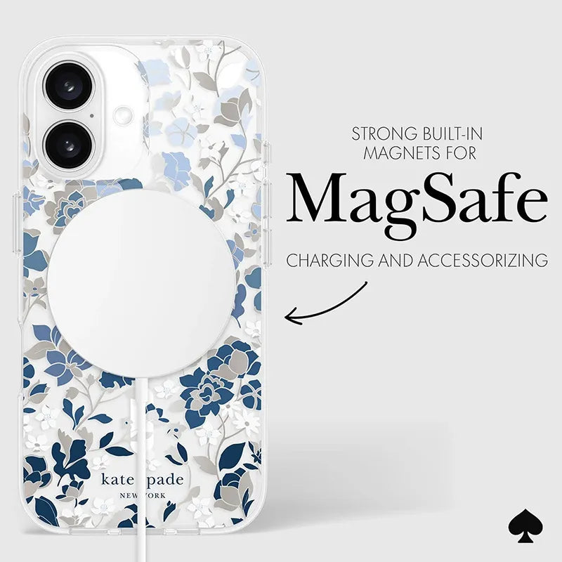 Kate Spade New York Apsauginis "Gems MagSafe" – dėklas "iPhone 16" (žiedų mėlyna)