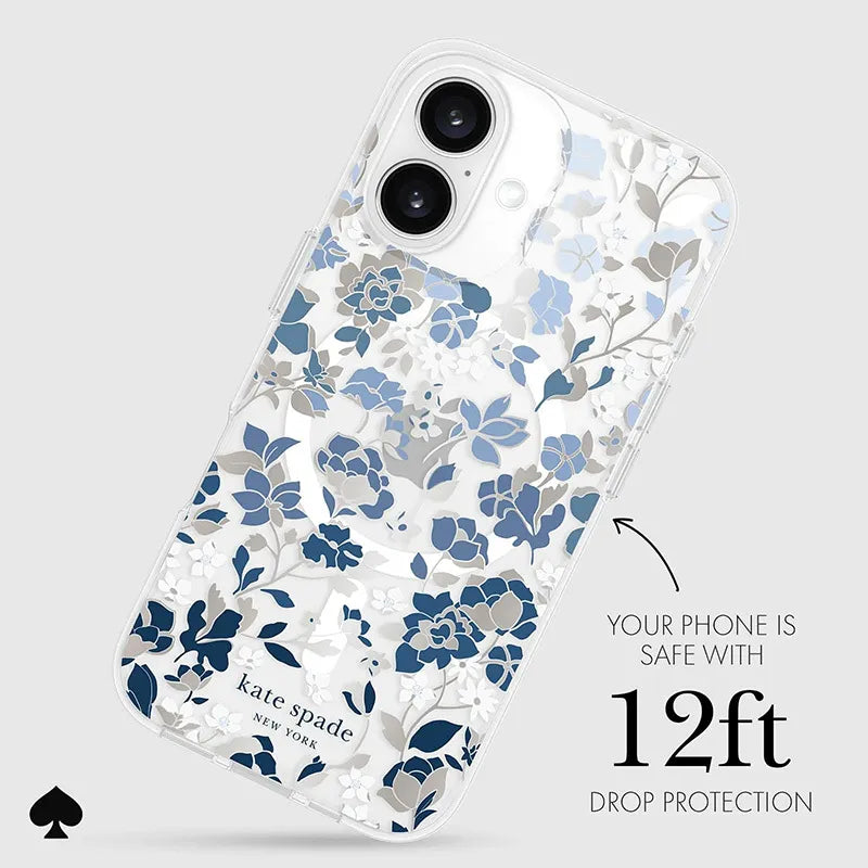 Kate Spade New York Apsauginis "Gems MagSafe" – dėklas "iPhone 16" (žiedų mėlyna)