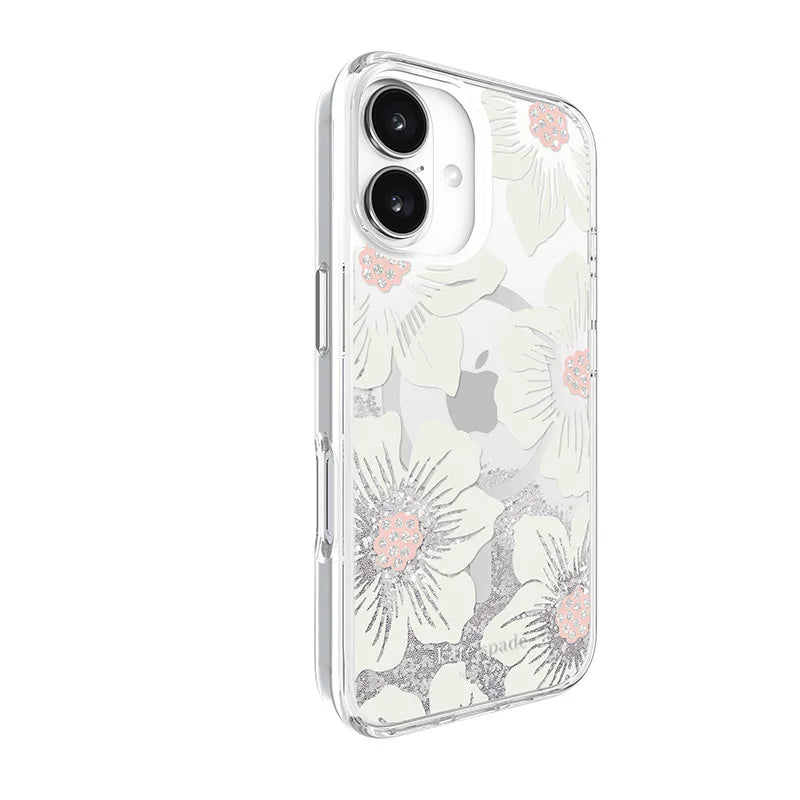 Kate Spade New York Liquid Glitter MagSafe - Dėklas, skirtas iPhone 16 (Hollyhock Floral)