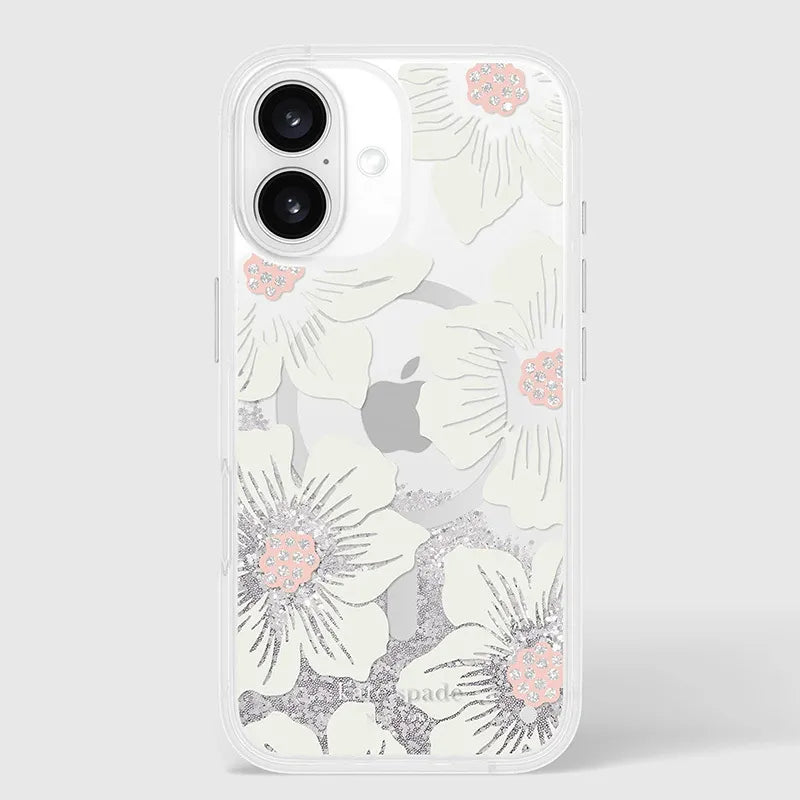 Kate Spade New York Liquid Glitter MagSafe - Dėklas, skirtas iPhone 16 (Hollyhock Floral)