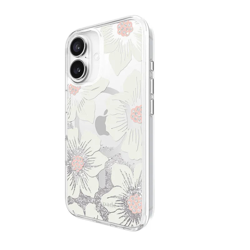 Kate Spade New York Liquid Glitter MagSafe - Dėklas, skirtas iPhone 16 (Hollyhock Floral)