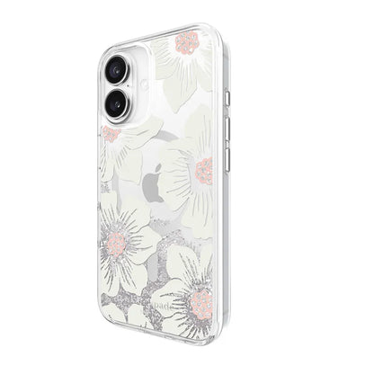 Kate Spade New York Liquid Glitter MagSafe - Dėklas, skirtas iPhone 16 (Hollyhock Floral)